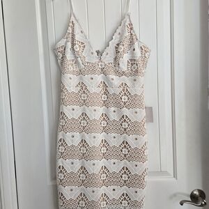 NWT Lulu's Cream Lace Detail Dress